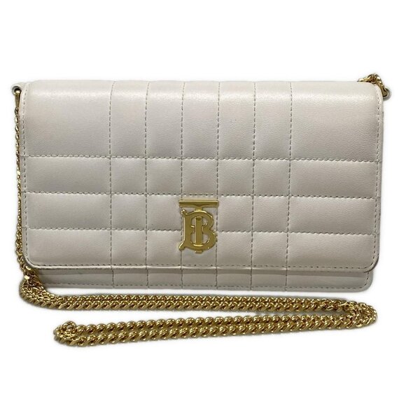 Burberry roller clutch - White Leather Shoulder Bag - Picture 1 of 16
